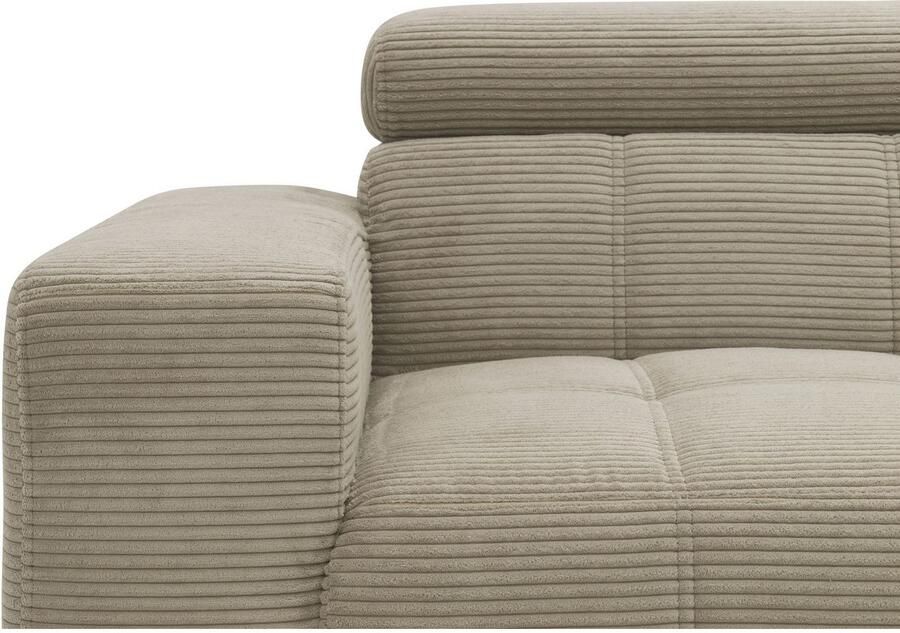 DOMO collection Hoekbank Trento L-vorm met sledevoet of enkele voet naar keuze met verstelbare hoofdsteun récamier links rechts bestelbaar - Foto 3