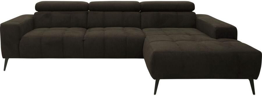 DOMO collection Hoekbank Trento L-vorm met sledevoet of enkele voet naar keuze met verstelbare hoofdsteun récamier links rechts bestelbaar - Foto 7