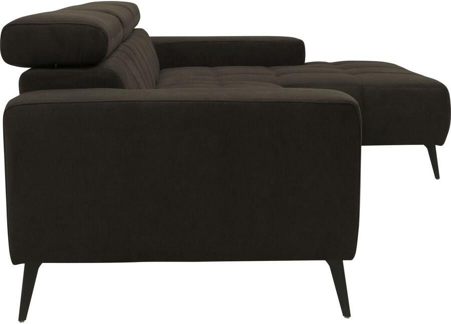 DOMO collection Hoekbank Trento L-vorm met sledevoet of enkele voet naar keuze met verstelbare hoofdsteun récamier links rechts bestelbaar - Foto 2