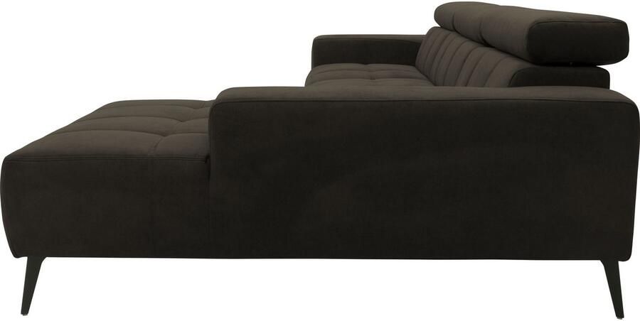 DOMO collection Hoekbank Trento L-vorm met sledevoet of enkele voet naar keuze met verstelbare hoofdsteun récamier links rechts bestelbaar - Foto 5