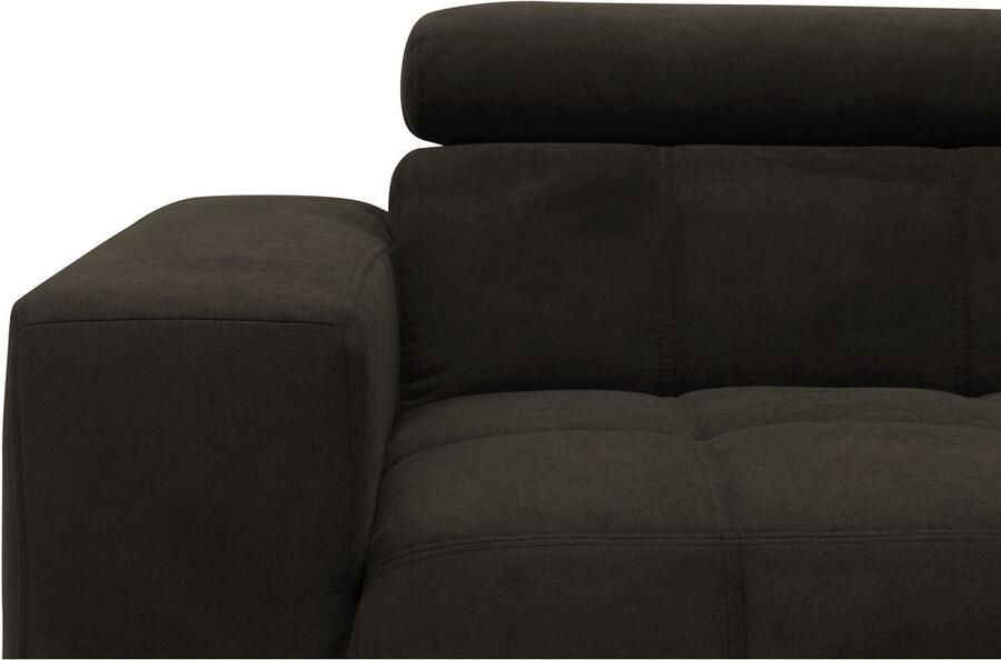 DOMO collection Hoekbank Trento L-vorm met sledevoet of enkele voet naar keuze met verstelbare hoofdsteun récamier links rechts bestelbaar - Foto 3