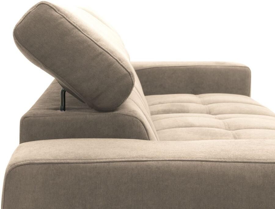 DOMO collection Hoekbank Trento L-vorm met sledevoet of enkele voet naar keuze met verstelbare hoofdsteun récamier links rechts bestelbaar - Foto 4