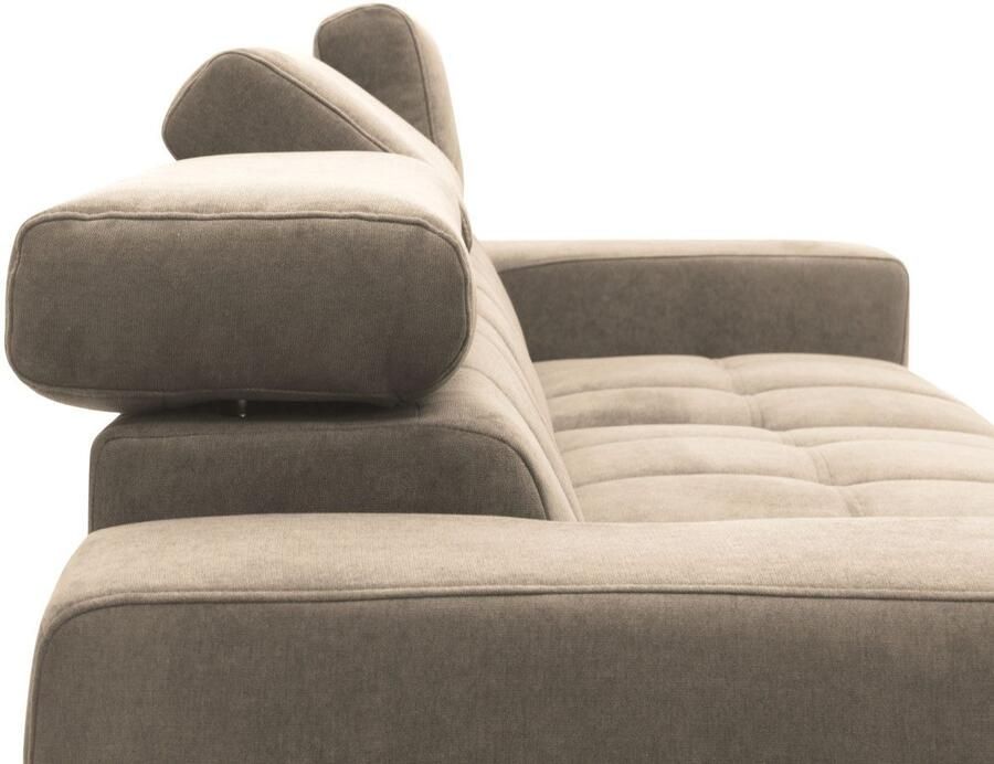 DOMO collection Hoekbank Trento L-vorm met sledevoet of enkele voet naar keuze met verstelbare hoofdsteun récamier links rechts bestelbaar - Foto 3