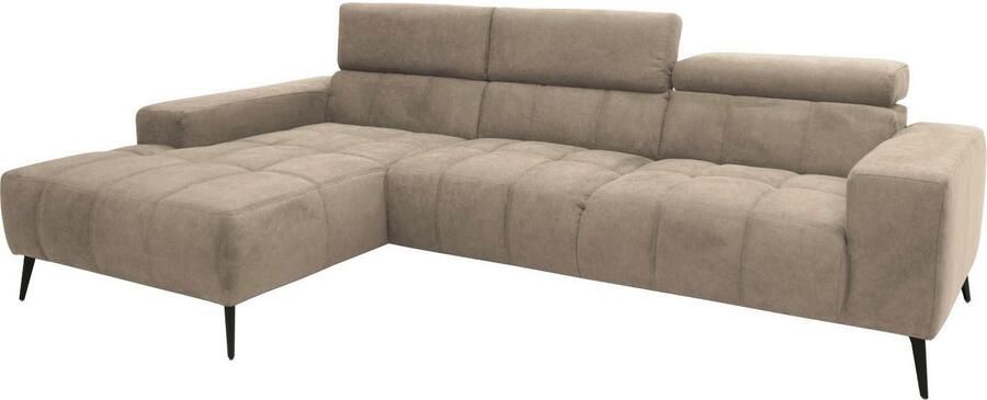 DOMO collection Hoekbank Trento L-vorm met sledevoet of enkele voet naar keuze met verstelbare hoofdsteun récamier links rechts bestelbaar - Foto 10