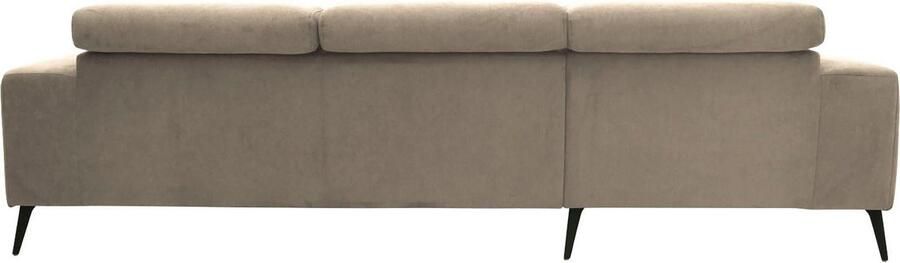 DOMO collection Hoekbank Trento L-vorm met sledevoet of enkele voet naar keuze met verstelbare hoofdsteun récamier links rechts bestelbaar - Foto 13