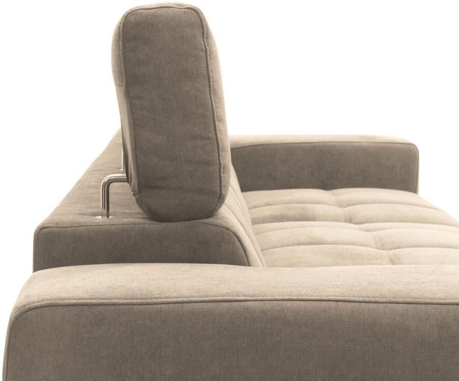 DOMO collection Hoekbank Trento L-vorm met sledevoet of enkele voet naar keuze met verstelbare hoofdsteun récamier links rechts bestelbaar - Foto 2