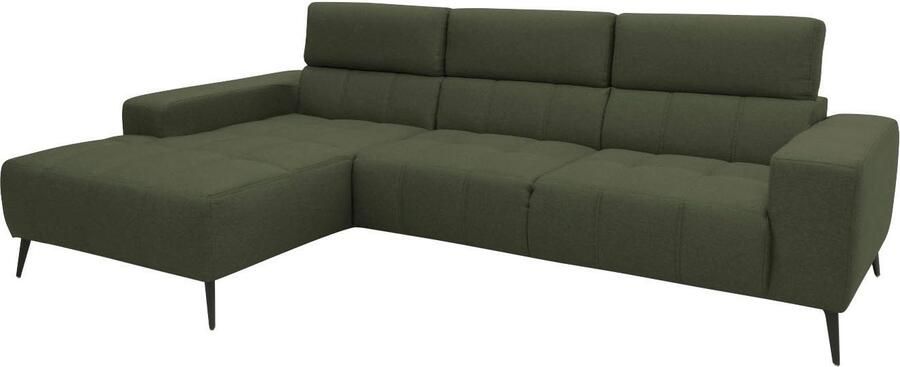 DOMO collection Hoekbank Trento L-vorm met sledevoet of enkele voet naar keuze met verstelbare hoofdsteun récamier links rechts bestelbaar - Foto 10