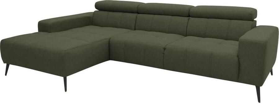 DOMO collection Hoekbank Trento L-vorm met sledevoet of enkele voet naar keuze met verstelbare hoofdsteun récamier links rechts bestelbaar - Foto 11