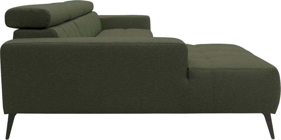 DOMO collection Hoekbank Trento L-vorm met sledevoet of enkele voet naar keuze met verstelbare hoofdsteun récamier links rechts bestelbaar - Foto 9