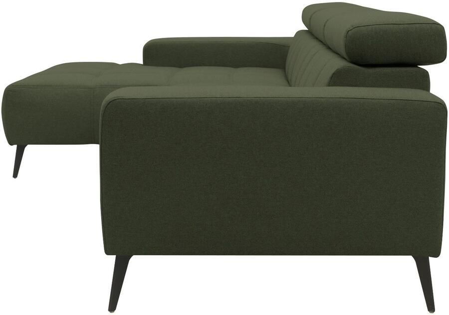 DOMO collection Hoekbank Trento L-vorm met sledevoet of enkele voet naar keuze met verstelbare hoofdsteun récamier links rechts bestelbaar - Foto 4