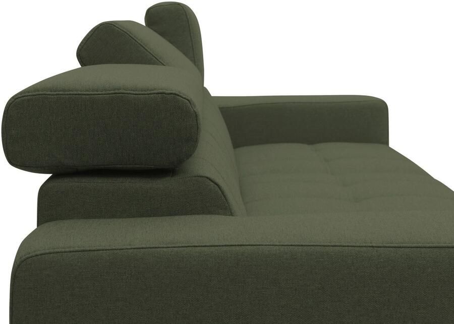 DOMO collection Hoekbank Trento L-vorm met sledevoet of enkele voet naar keuze met verstelbare hoofdsteun récamier links rechts bestelbaar - Foto 3