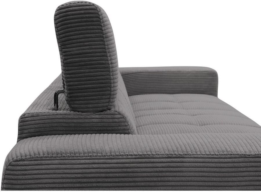 DOMO collection Hoekbank Trento L-vorm met sledevoet of enkele voet naar keuze met verstelbare hoofdsteun récamier links rechts bestelbaar - Foto 2