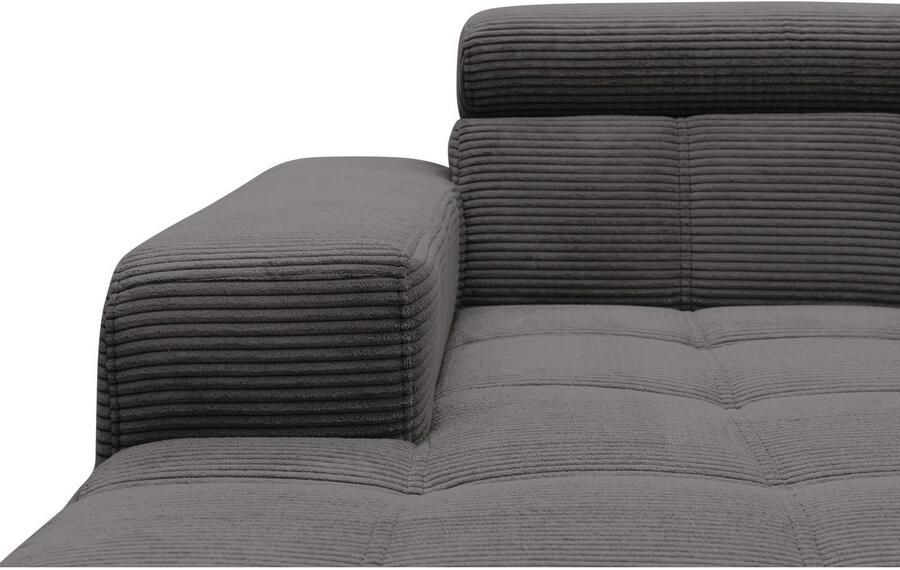 DOMO collection Hoekbank Trento L-vorm met sledevoet of enkele voet naar keuze met verstelbare hoofdsteun récamier links rechts bestelbaar - Foto 7