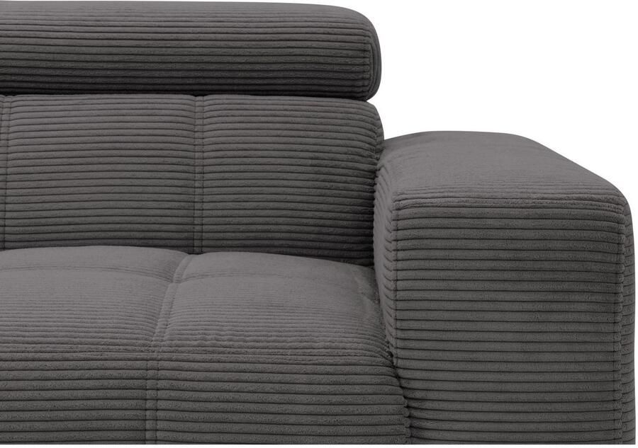 DOMO collection Hoekbank Trento L-vorm met sledevoet of enkele voet naar keuze met verstelbare hoofdsteun récamier links rechts bestelbaar - Foto 3