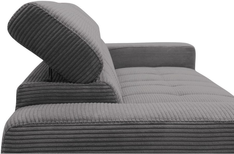 DOMO collection Hoekbank Trento L-vorm met sledevoet of enkele voet naar keuze met verstelbare hoofdsteun récamier links rechts bestelbaar - Foto 6