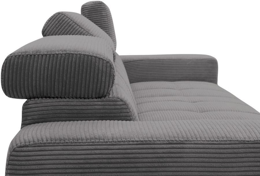 DOMO collection Hoekbank Trento L-vorm met sledevoet of enkele voet naar keuze met verstelbare hoofdsteun récamier links rechts bestelbaar - Foto 5