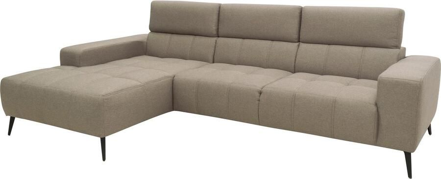 DOMO collection Hoekbank Trento L-vorm met sledevoet of enkele voet naar keuze met verstelbare hoofdsteun récamier links rechts bestelbaar - Foto 12