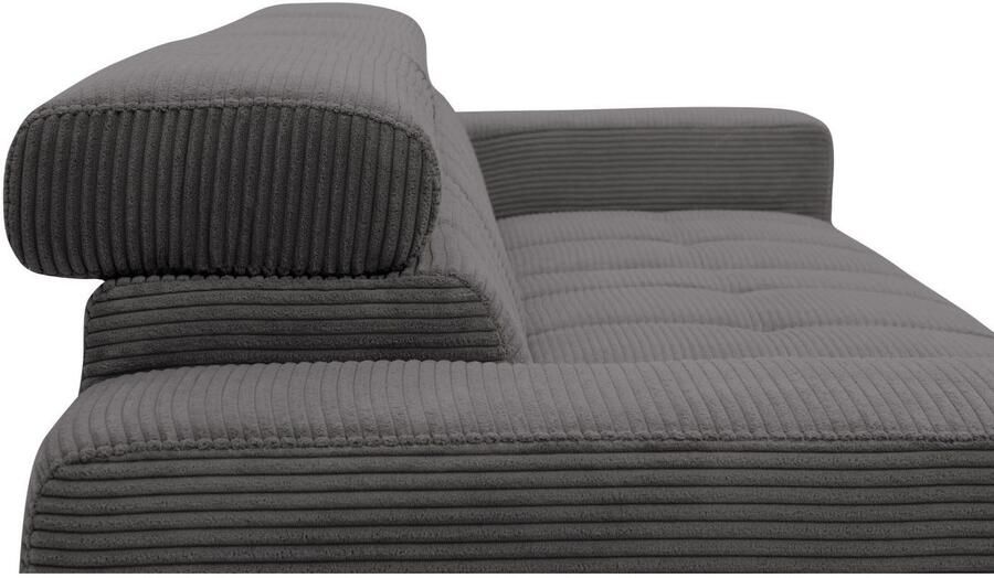 DOMO collection Hoekbank Trento L-vorm met sledevoet of enkele voet naar keuze met verstelbare hoofdsteun récamier links rechts bestelbaar - Foto 8