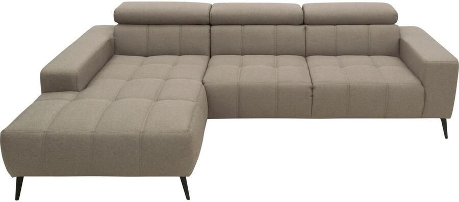 DOMO collection Hoekbank Trento L-vorm met sledevoet of enkele voet naar keuze met verstelbare hoofdsteun récamier links rechts bestelbaar - Foto 11