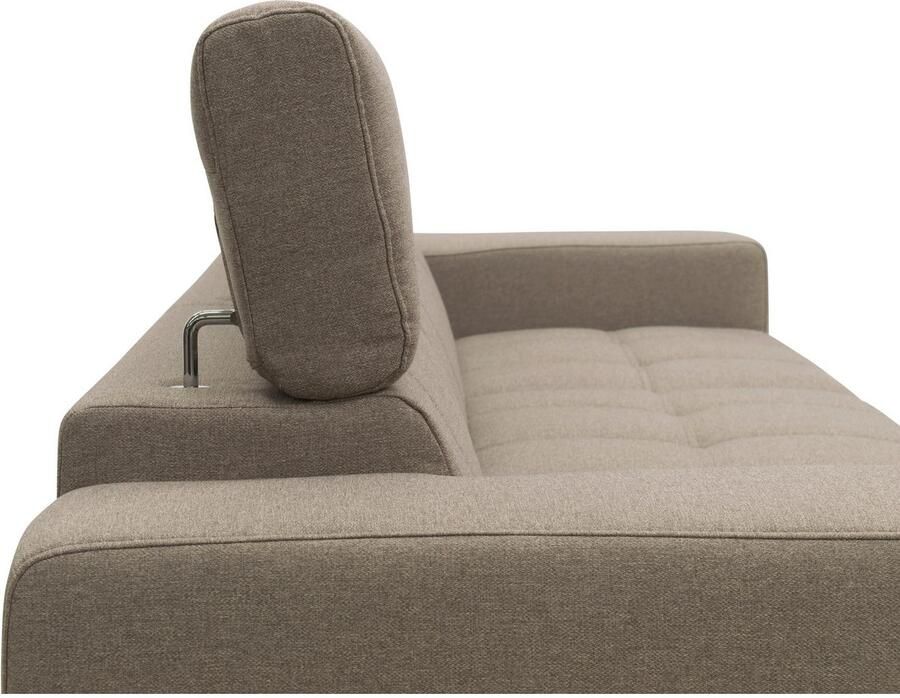 DOMO collection Hoekbank Trento L-vorm met sledevoet of enkele voet naar keuze met verstelbare hoofdsteun récamier links rechts bestelbaar - Foto 3