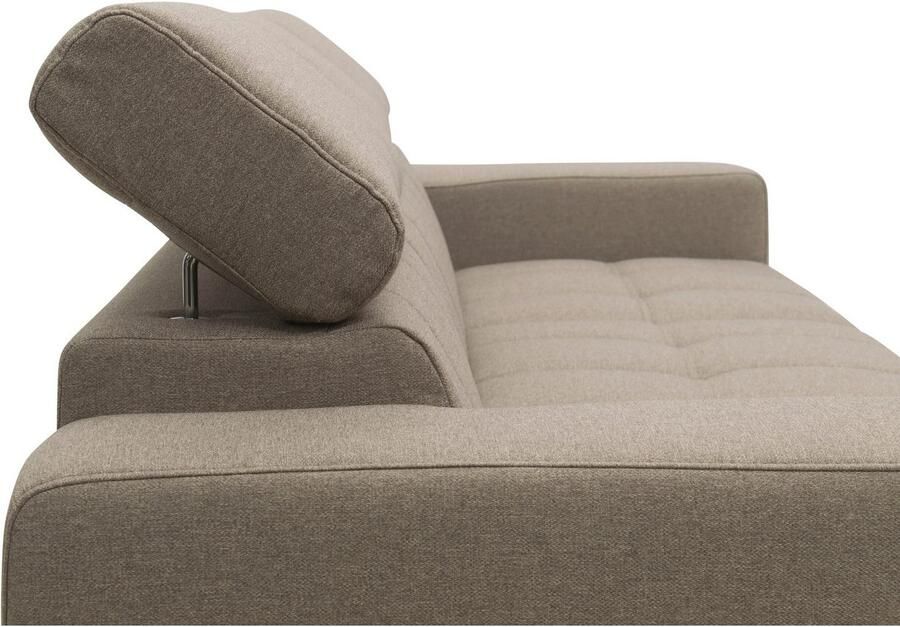 DOMO collection Hoekbank Trento L-vorm met sledevoet of enkele voet naar keuze met verstelbare hoofdsteun récamier links rechts bestelbaar - Foto 6