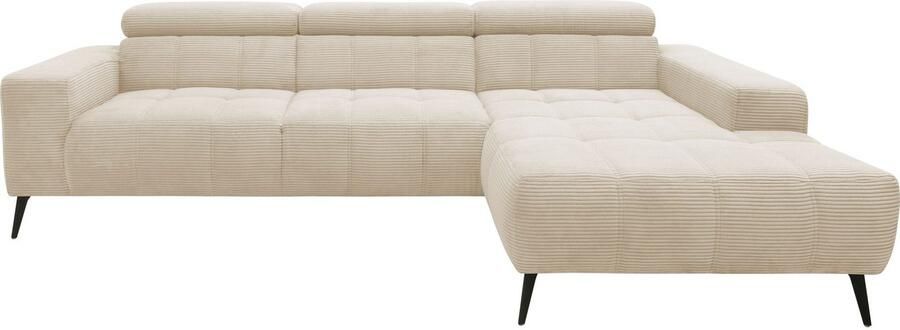 DOMO collection Hoekbank Trento L-vorm met sledevoet of enkele voet naar keuze met verstelbare hoofdsteun récamier links rechts bestelbaar - Foto 12