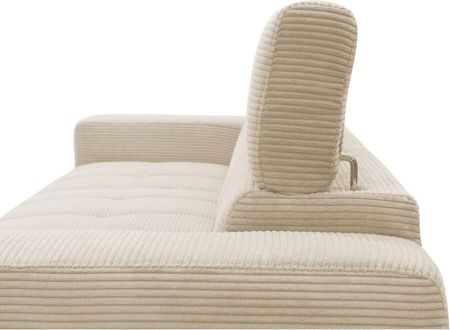 DOMO collection Hoekbank Trento L-vorm met sledevoet of enkele voet naar keuze met verstelbare hoofdsteun récamier links rechts bestelbaar - Foto 2