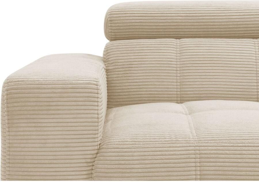 DOMO collection Hoekbank Trento L-vorm met sledevoet of enkele voet naar keuze met verstelbare hoofdsteun récamier links rechts bestelbaar - Foto 3