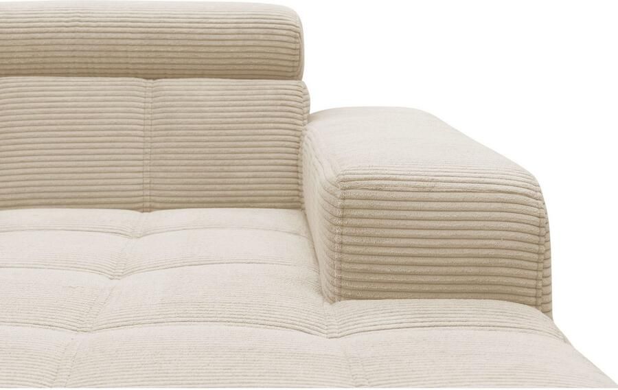 DOMO collection Hoekbank Trento L-vorm met sledevoet of enkele voet naar keuze met verstelbare hoofdsteun récamier links rechts bestelbaar - Foto 7