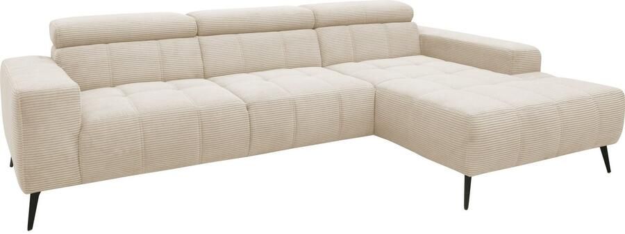 DOMO collection Hoekbank Trento L-vorm met sledevoet of enkele voet naar keuze met verstelbare hoofdsteun récamier links rechts bestelbaar - Foto 11