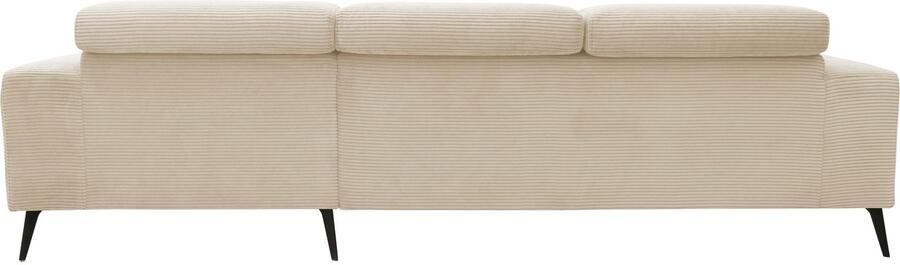 DOMO collection Hoekbank Trento L-vorm met sledevoet of enkele voet naar keuze met verstelbare hoofdsteun récamier links rechts bestelbaar - Foto 13