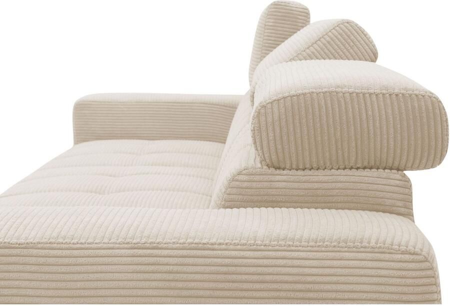 DOMO collection Hoekbank Trento L-vorm met sledevoet of enkele voet naar keuze met verstelbare hoofdsteun récamier links rechts bestelbaar - Foto 5