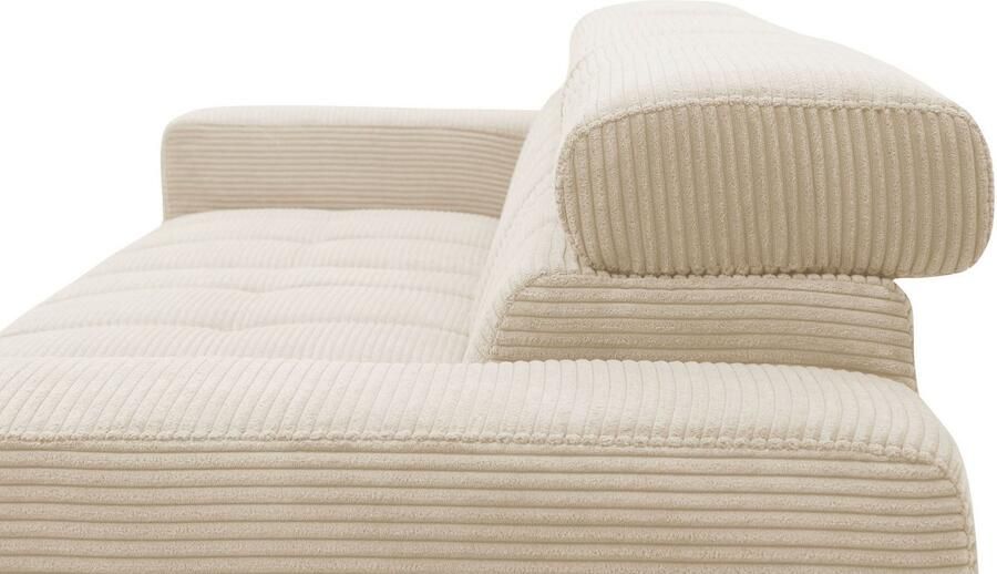 DOMO collection Hoekbank Trento L-vorm met sledevoet of enkele voet naar keuze met verstelbare hoofdsteun récamier links rechts bestelbaar - Foto 8