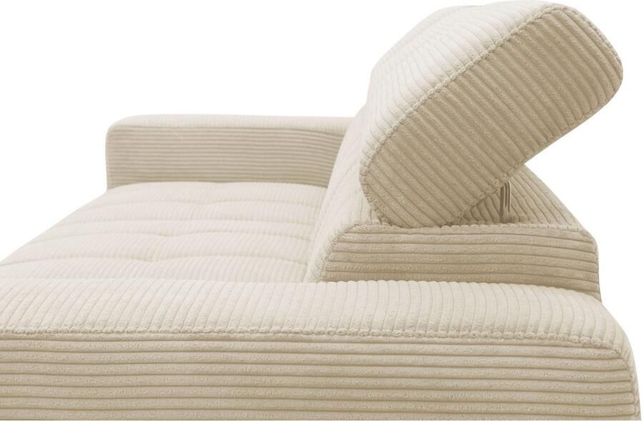 DOMO collection Hoekbank Trento L-vorm met sledevoet of enkele voet naar keuze met verstelbare hoofdsteun récamier links rechts bestelbaar - Foto 6