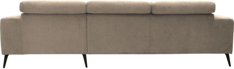 DOMO collection Hoekbank Trento L-vorm met sledevoet of enkele voet naar keuze met verstelbare hoofdsteun récamier links rechts bestelbaar - Foto 8