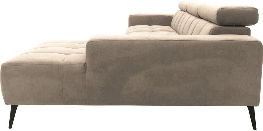 DOMO collection Hoekbank Trento L-vorm met sledevoet of enkele voet naar keuze met verstelbare hoofdsteun récamier links rechts bestelbaar - Foto 5