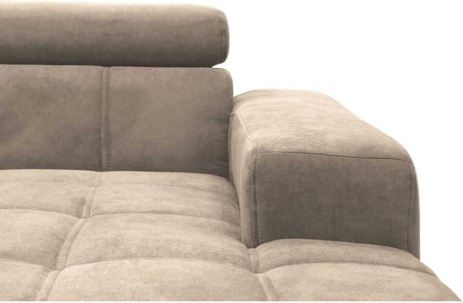 DOMO collection Hoekbank Trento L-vorm met sledevoet of enkele voet naar keuze met verstelbare hoofdsteun récamier links rechts bestelbaar - Foto 4