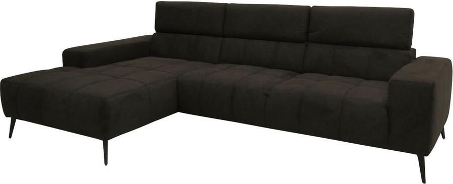 DOMO collection Hoekbank Trento L-vorm met sledevoet of enkele voet naar keuze met verstelbare hoofdsteun récamier links rechts bestelbaar - Foto 10