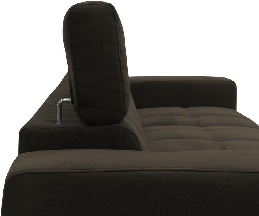 DOMO collection Hoekbank Trento L-vorm met sledevoet of enkele voet naar keuze met verstelbare hoofdsteun récamier links rechts bestelbaar - Foto 2