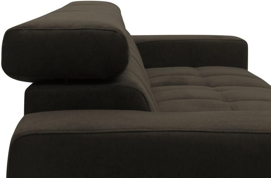 DOMO collection Hoekbank Trento L-vorm met sledevoet of enkele voet naar keuze met verstelbare hoofdsteun récamier links rechts bestelbaar - Foto 7