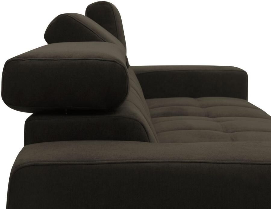 DOMO collection Hoekbank Trento L-vorm met sledevoet of enkele voet naar keuze met verstelbare hoofdsteun récamier links rechts bestelbaar - Foto 3