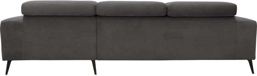 DOMO collection Hoekbank Trento L-vorm met sledevoet of enkele voet naar keuze met verstelbare hoofdsteun récamier links rechts bestelbaar - Foto 8