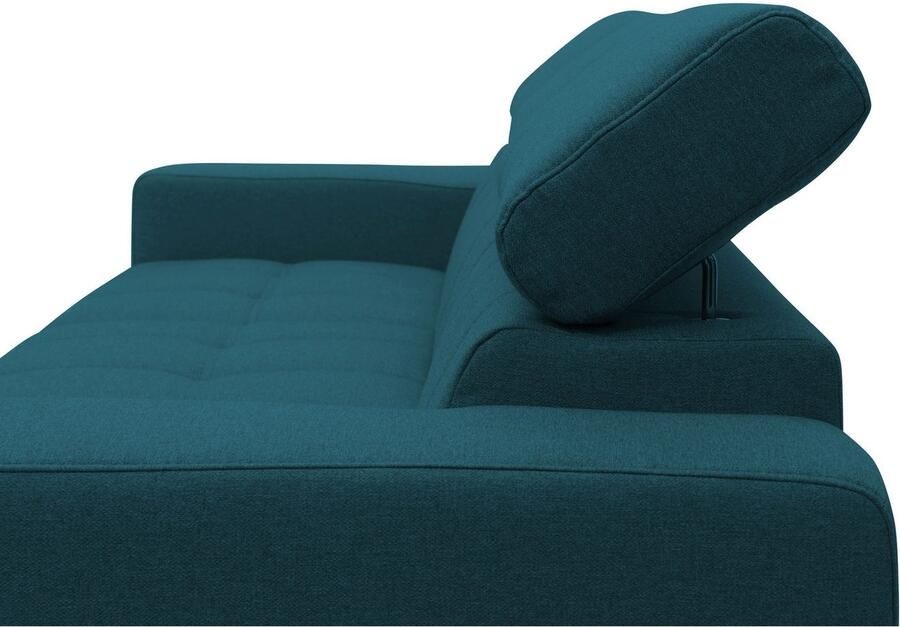 DOMO collection Hoekbank Trento L-vorm met sledevoet of enkele voet naar keuze met verstelbare hoofdsteun récamier links rechts bestelbaar - Foto 5