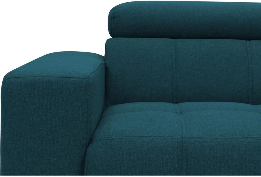 DOMO collection Hoekbank Trento L-vorm met sledevoet of enkele voet naar keuze met verstelbare hoofdsteun récamier links rechts bestelbaar - Foto 6