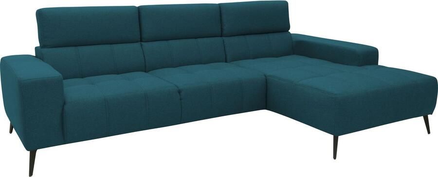 DOMO collection Hoekbank Trento L-vorm met sledevoet of enkele voet naar keuze met verstelbare hoofdsteun récamier links rechts bestelbaar - Foto 10