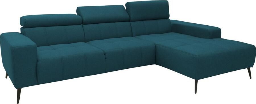 DOMO collection Hoekbank Trento L-vorm met sledevoet of enkele voet naar keuze met verstelbare hoofdsteun récamier links rechts bestelbaar - Foto 11