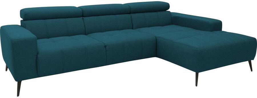 DOMO collection Hoekbank Trento L-vorm met sledevoet of enkele voet naar keuze met verstelbare hoofdsteun récamier links rechts bestelbaar - Foto 12