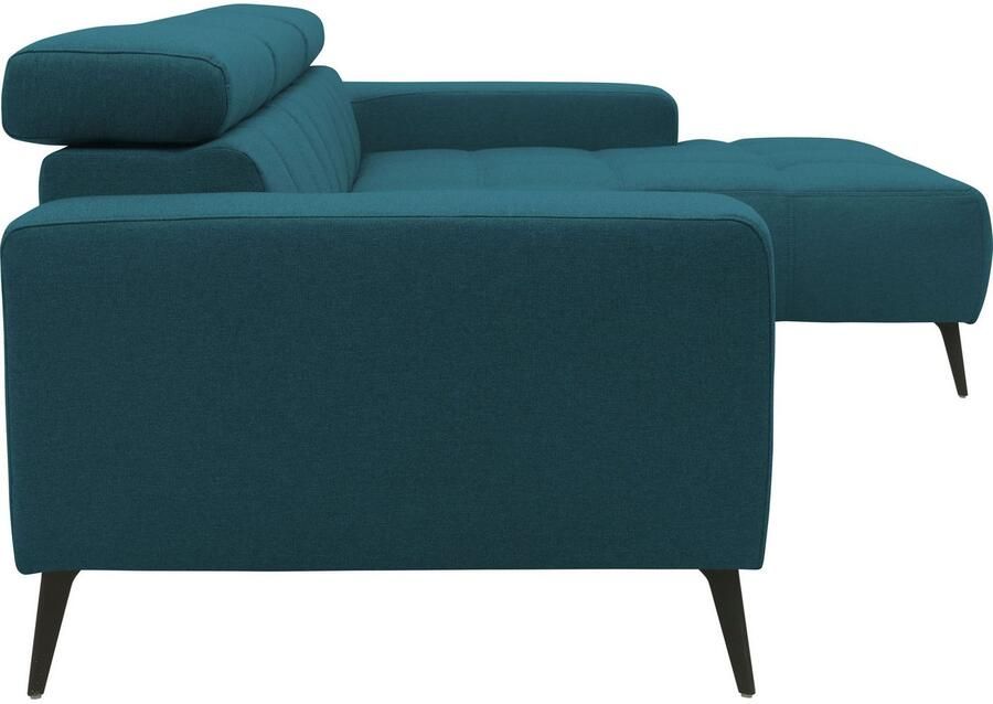 DOMO collection Hoekbank Trento L-vorm met sledevoet of enkele voet naar keuze met verstelbare hoofdsteun récamier links rechts bestelbaar - Foto 4