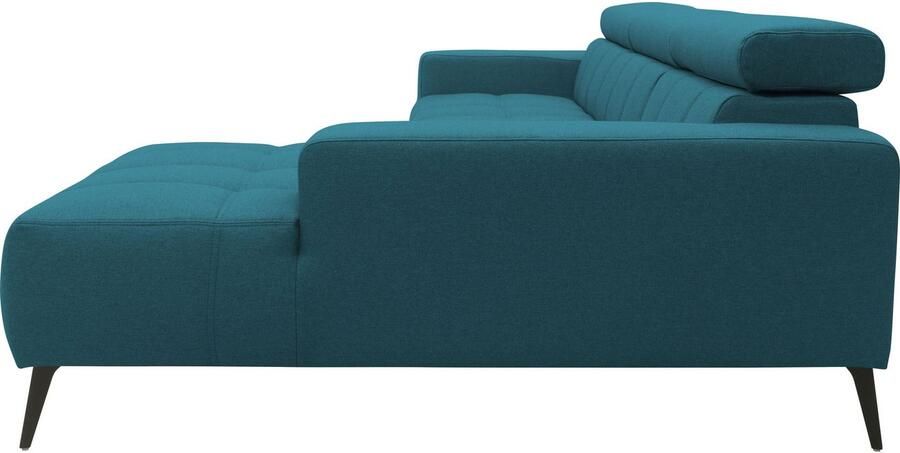 DOMO collection Hoekbank Trento L-vorm met sledevoet of enkele voet naar keuze met verstelbare hoofdsteun récamier links rechts bestelbaar - Foto 9