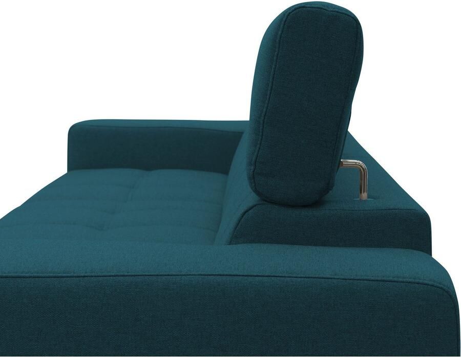 DOMO collection Hoekbank Trento L-vorm met sledevoet of enkele voet naar keuze met verstelbare hoofdsteun récamier links rechts bestelbaar - Foto 2